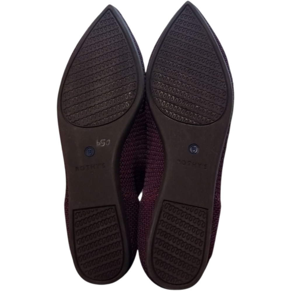 Rothys The Point Lattice Stitch Flats Berry Retired FITS LIKE 9.5/10 RARE - Picture 14 of 14